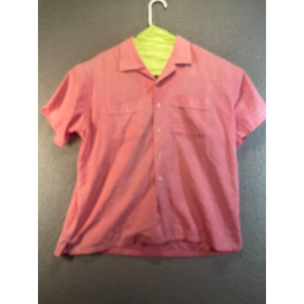 John Weitz Leisure Class,  Men's Short Sleeve Shirt, XL  Salmon Pink‎